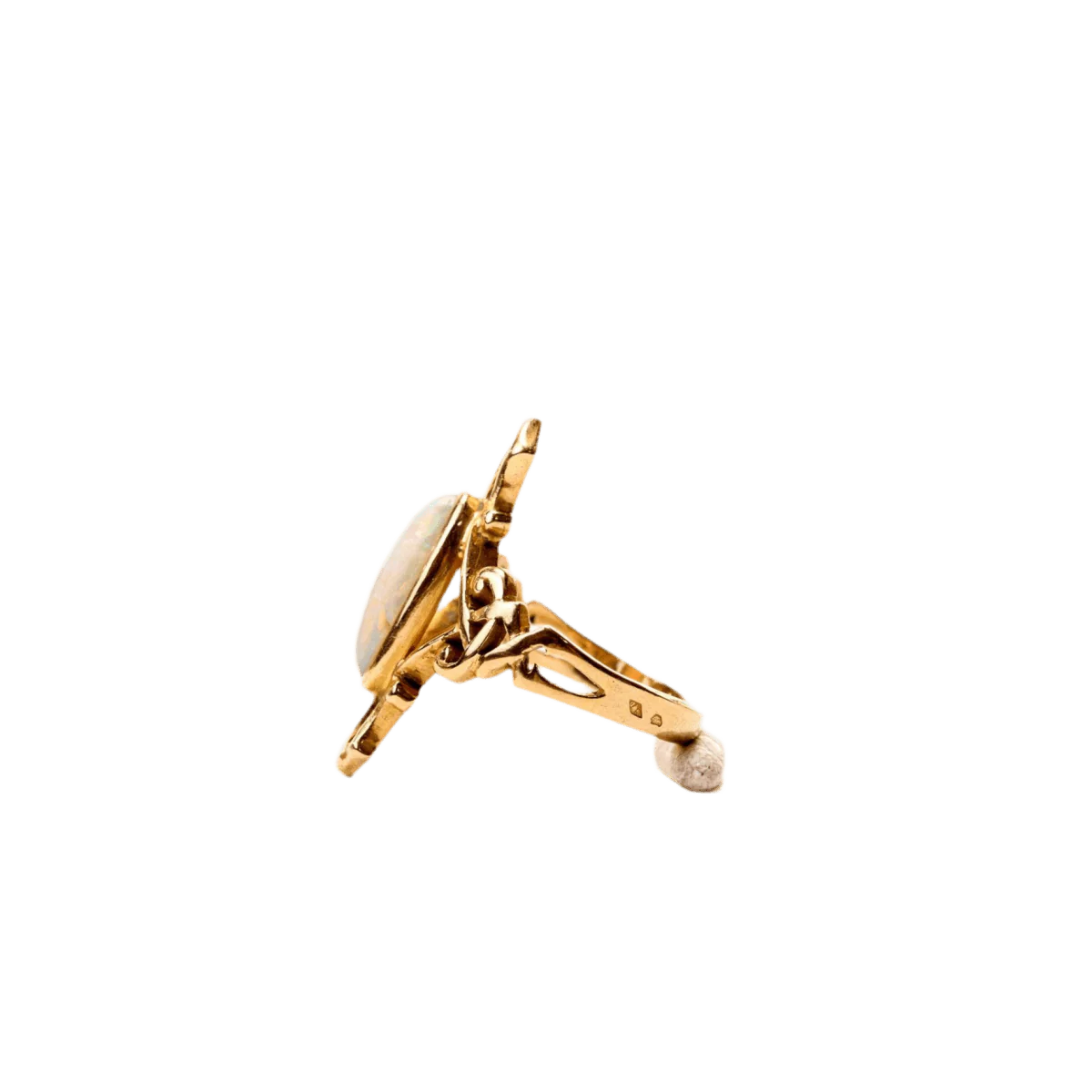 Bague Marquise en or jaune et opale - Image 3