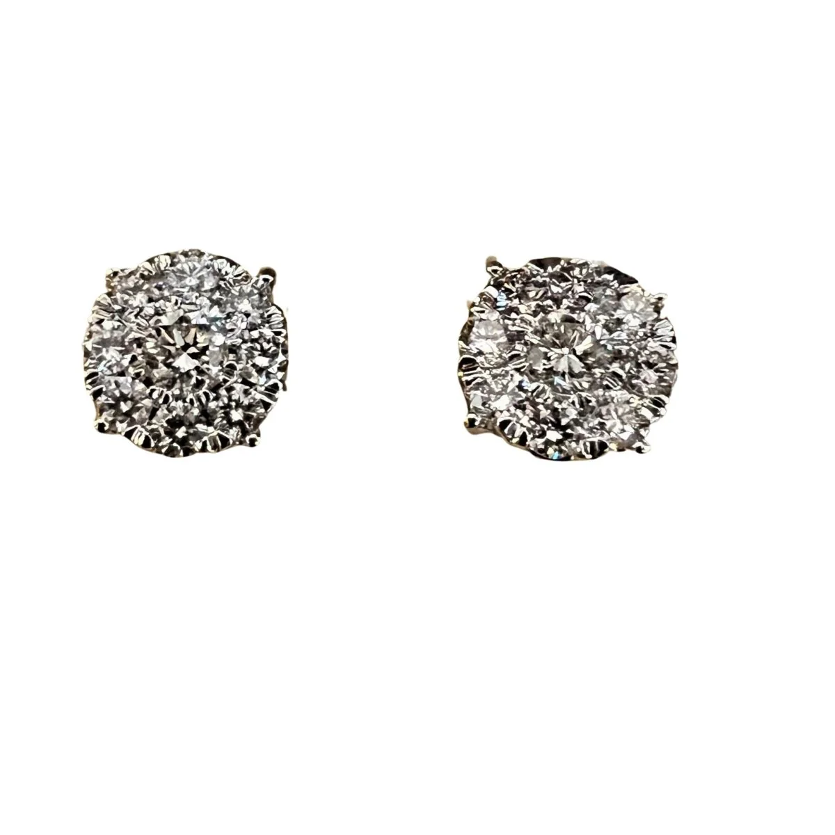 Boucles d'oreilles en or blanc et diamant