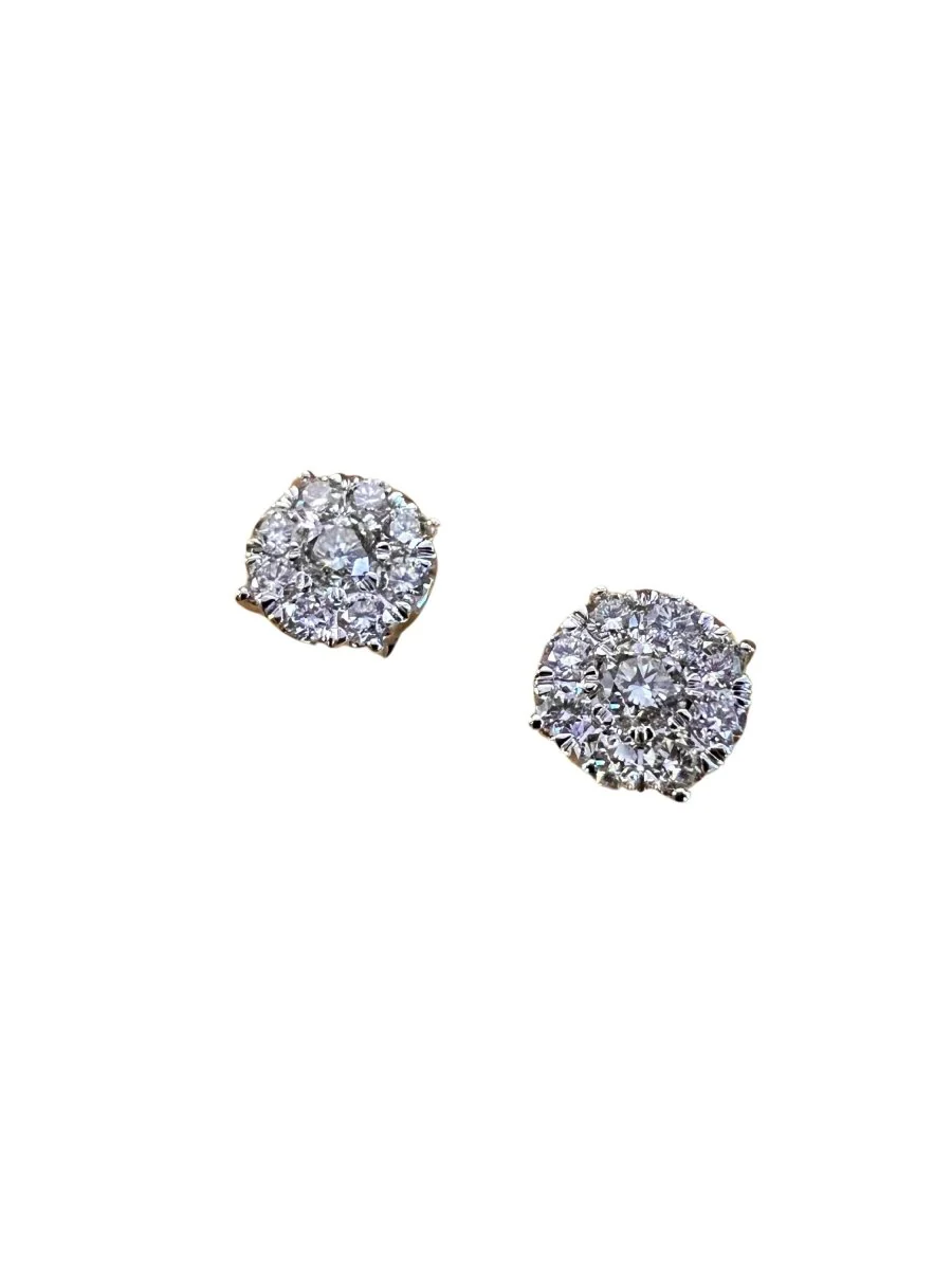 Boucles d'oreilles en or blanc et diamant - Image 3