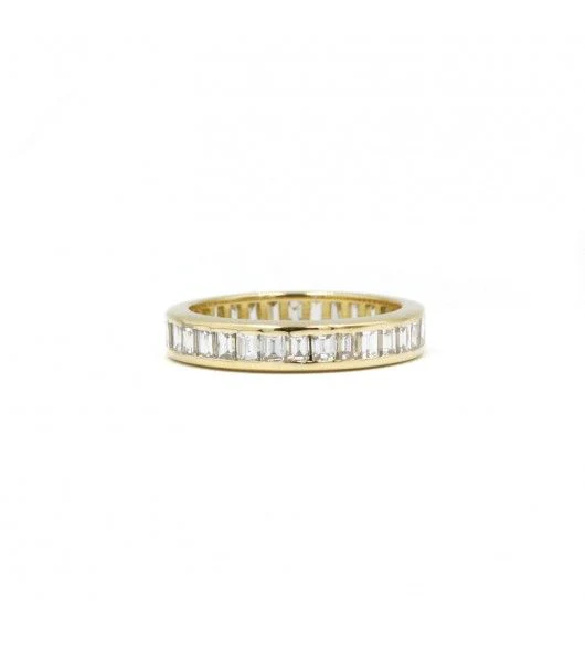 Alliance Américaine en or jaune et diamants