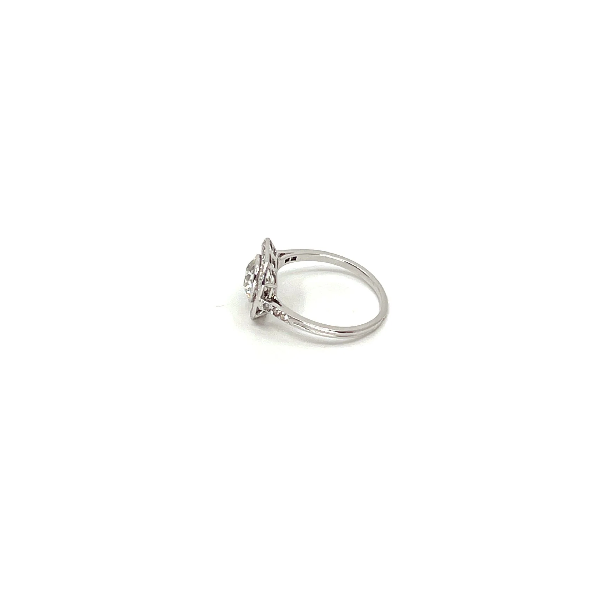 Bague Solitaire Art Déco en platine et diamant - Image 4