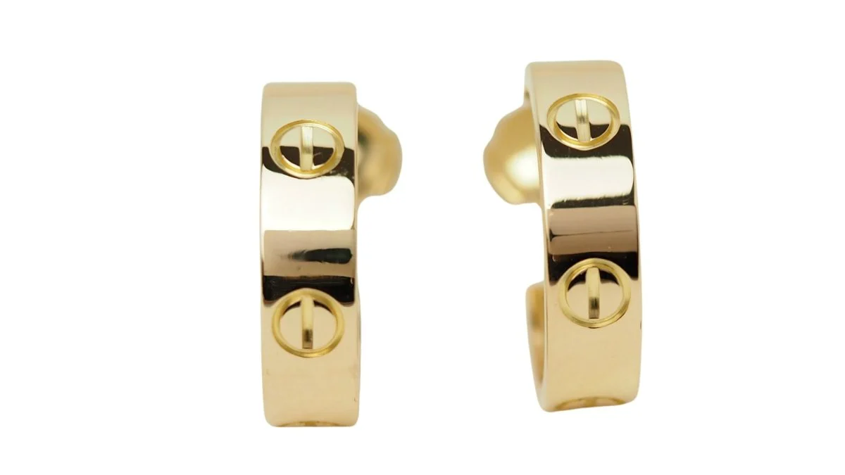 Paire de Boucles d'oreilles CARTIER Love en or jaune