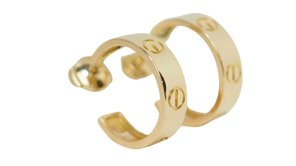 Paire de Boucles d'oreilles CARTIER Love en or jaune - Image 3