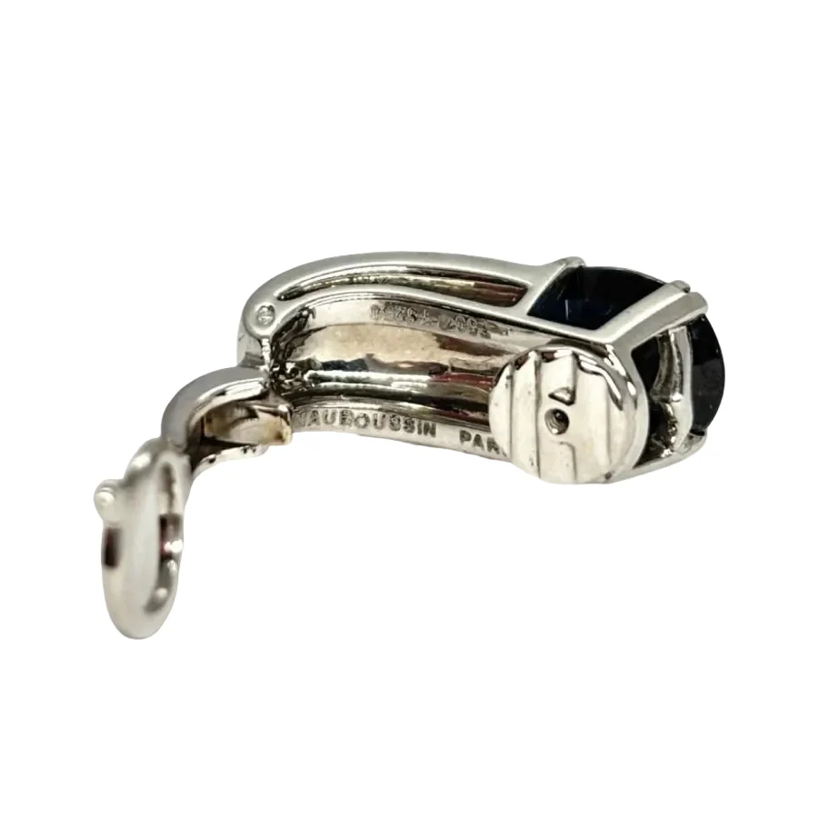 Boucles d'oreilles Clip MAUBOUSSIN en or blanc saphir et diamants - Image 5