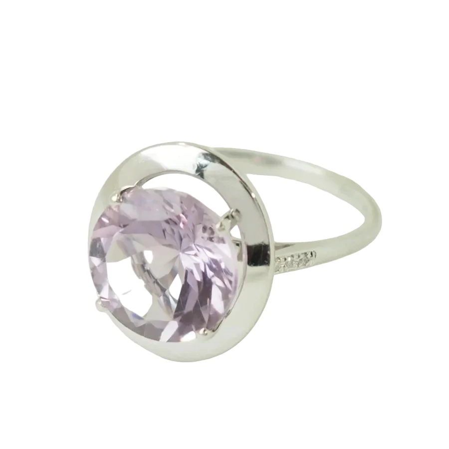 Bague Solitaire MAUBOUSSIN "Vraiment jolie mon amour" en or blanc, améthyste et diamants - Image 3