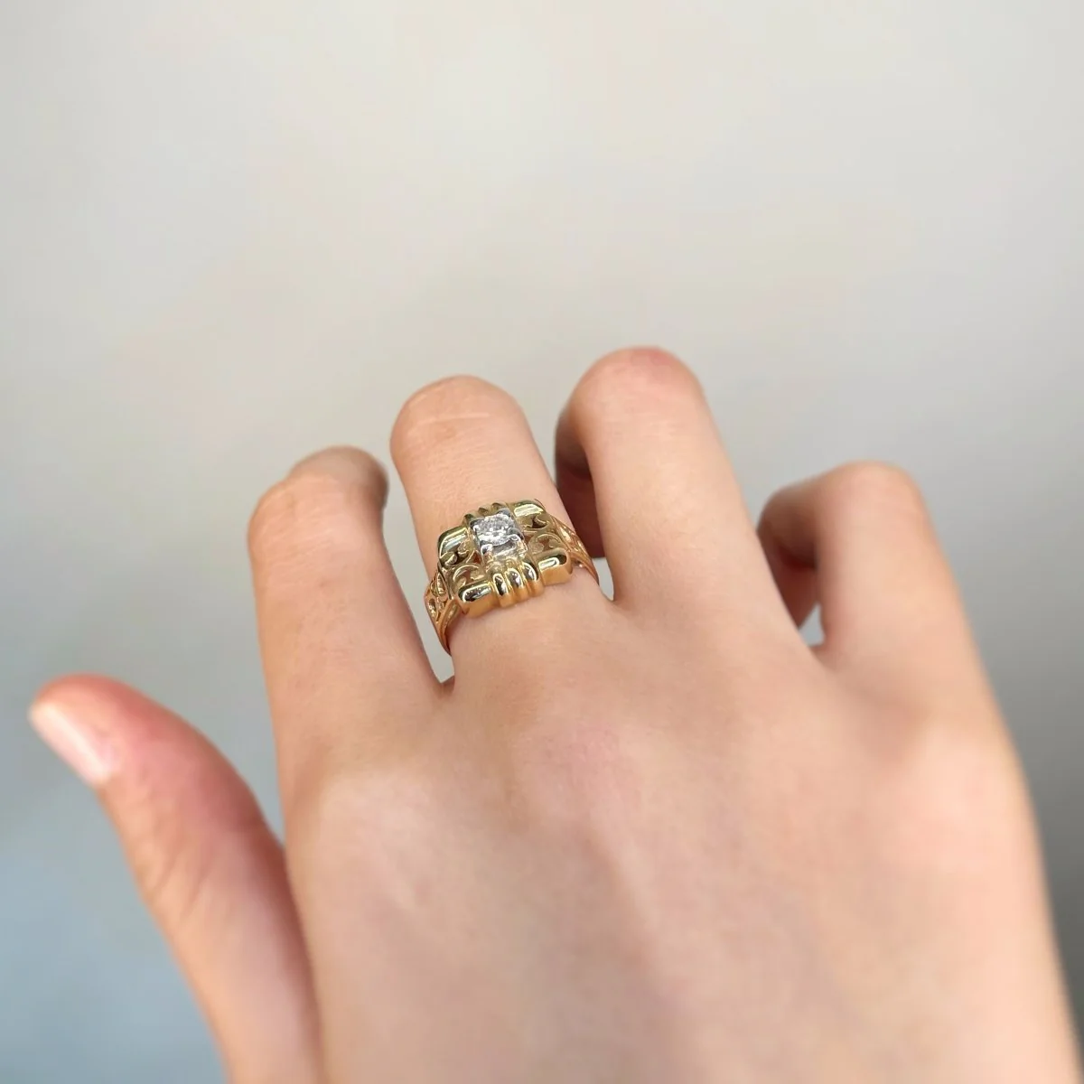 Bague - Or, Platine Et Diamant - Image 5