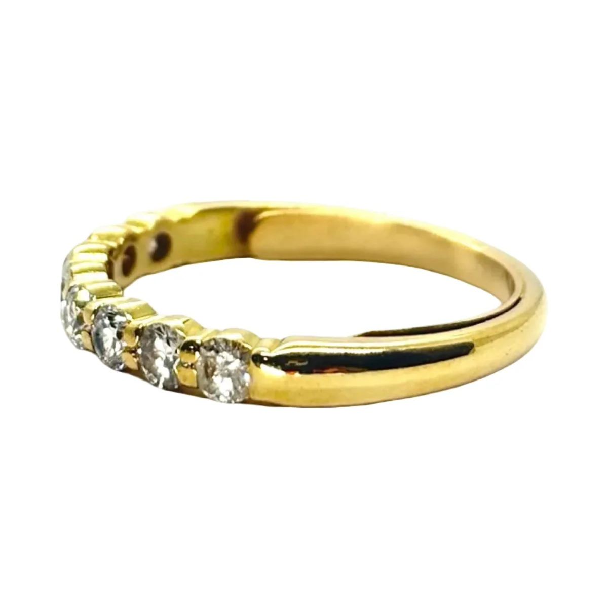 Bague Demi-alliance en or jaune et diamant - Image 3