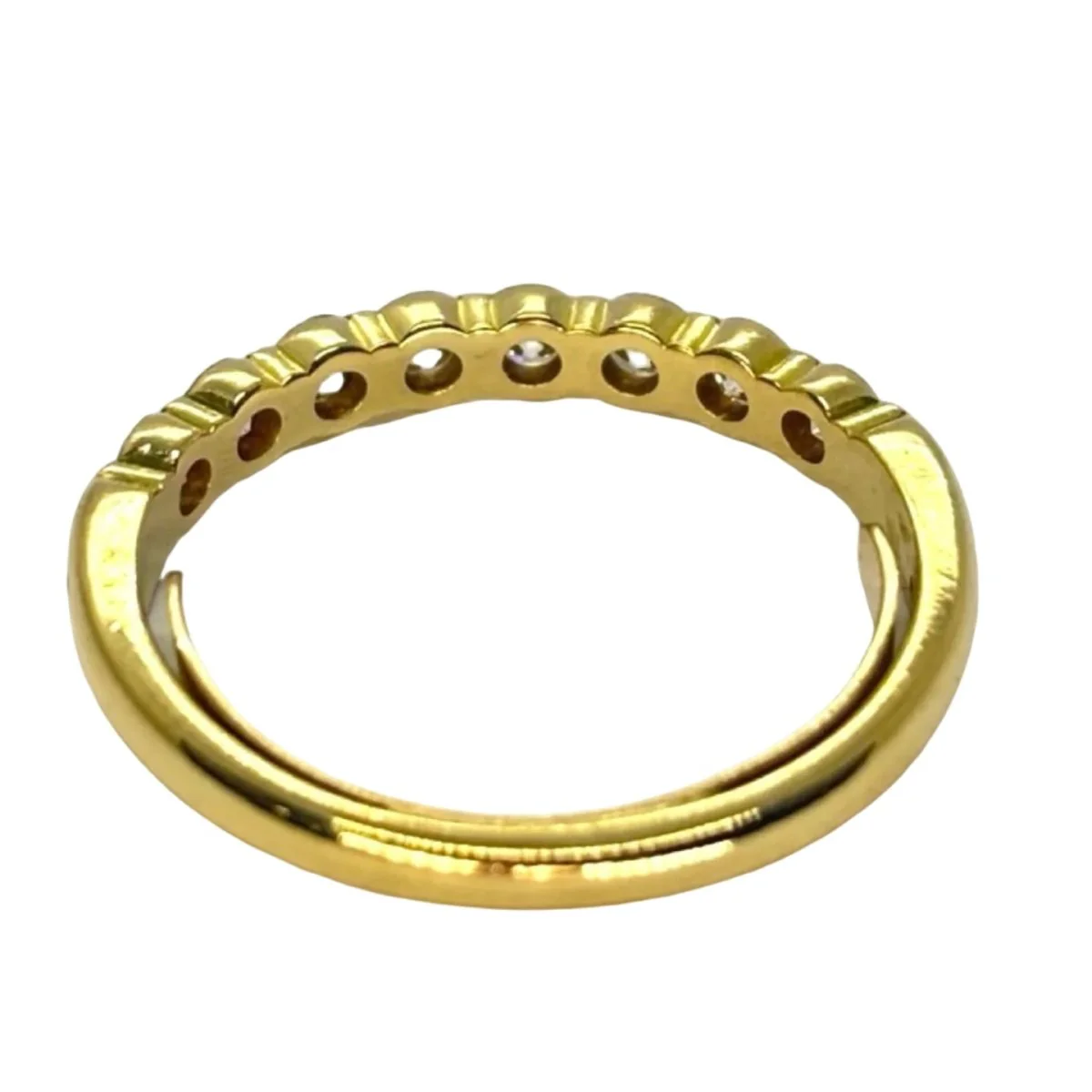 Bague Demi-alliance en or jaune et diamant - Image 4