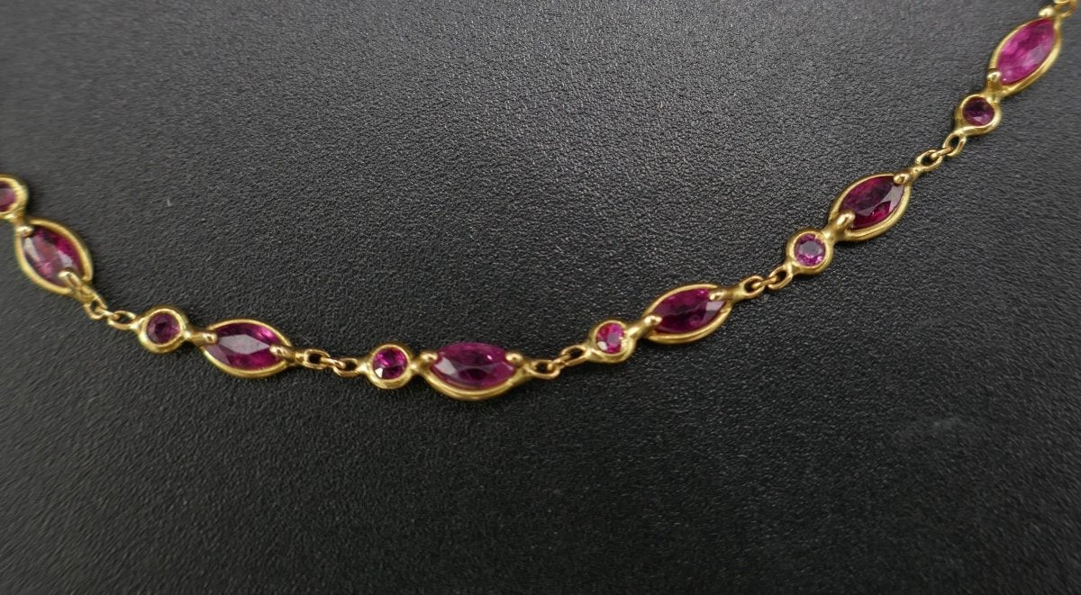Bracelet Serti De 30 Rubis, Or 18 Carats. - Image 2