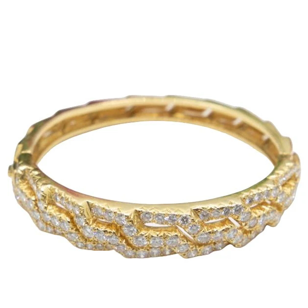 Bracelet Jonc "Toujours là" en or jaune et diamants