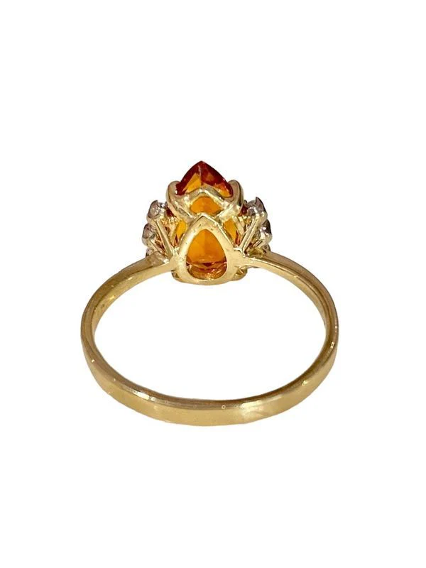 Bague, en or jaune 18k ornée d'une citrine et diamants - Image 3