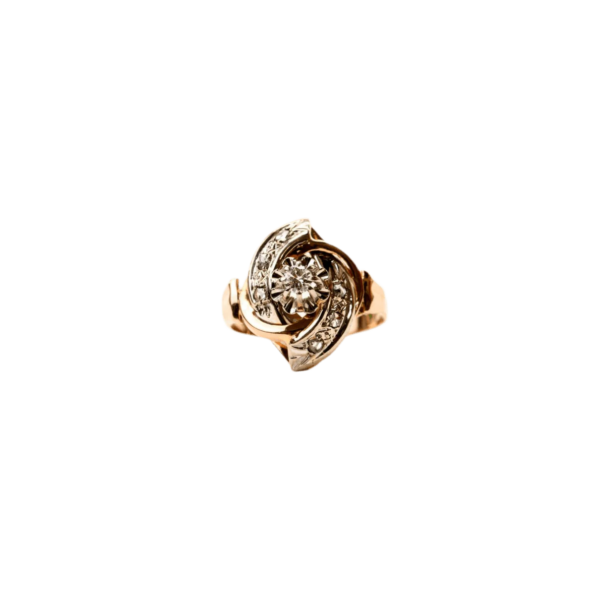 Bague en or jaune et diamants