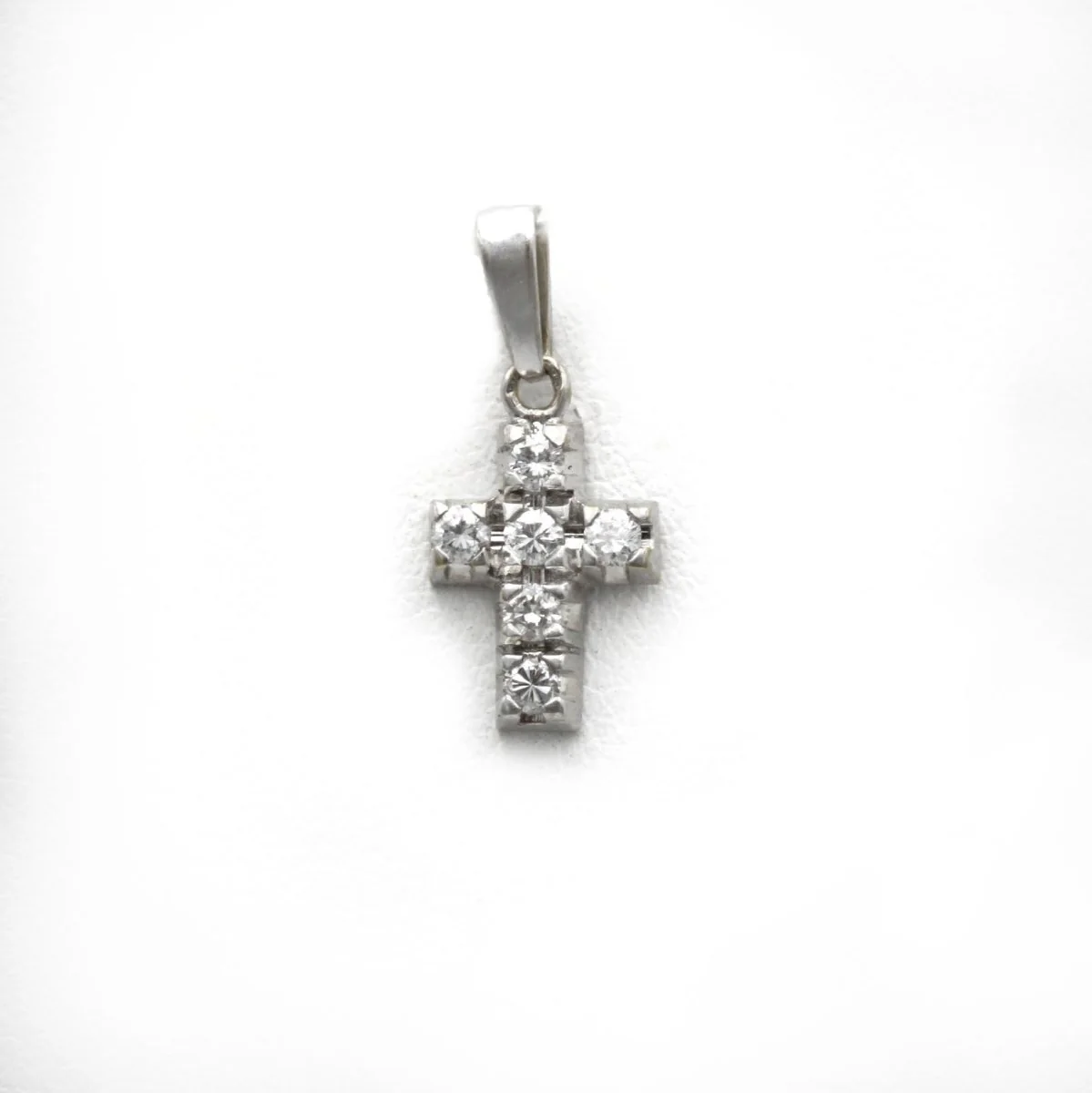 Pendentif Croix - Or blanc & Diamants