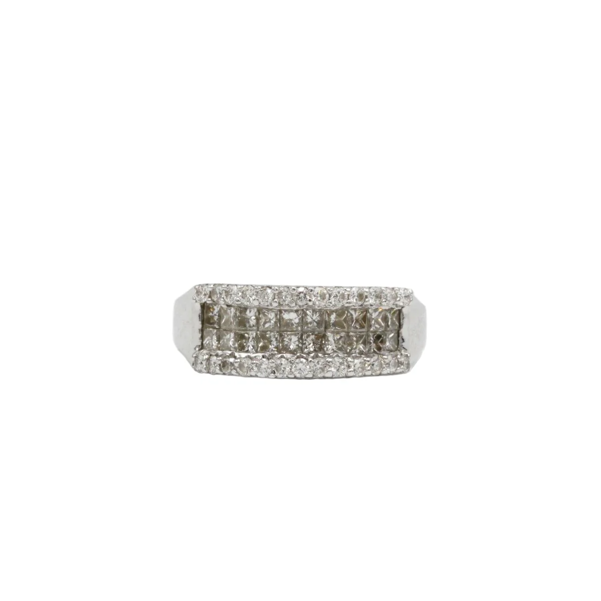 Bague Bandeau - Or blanc & Diamants
