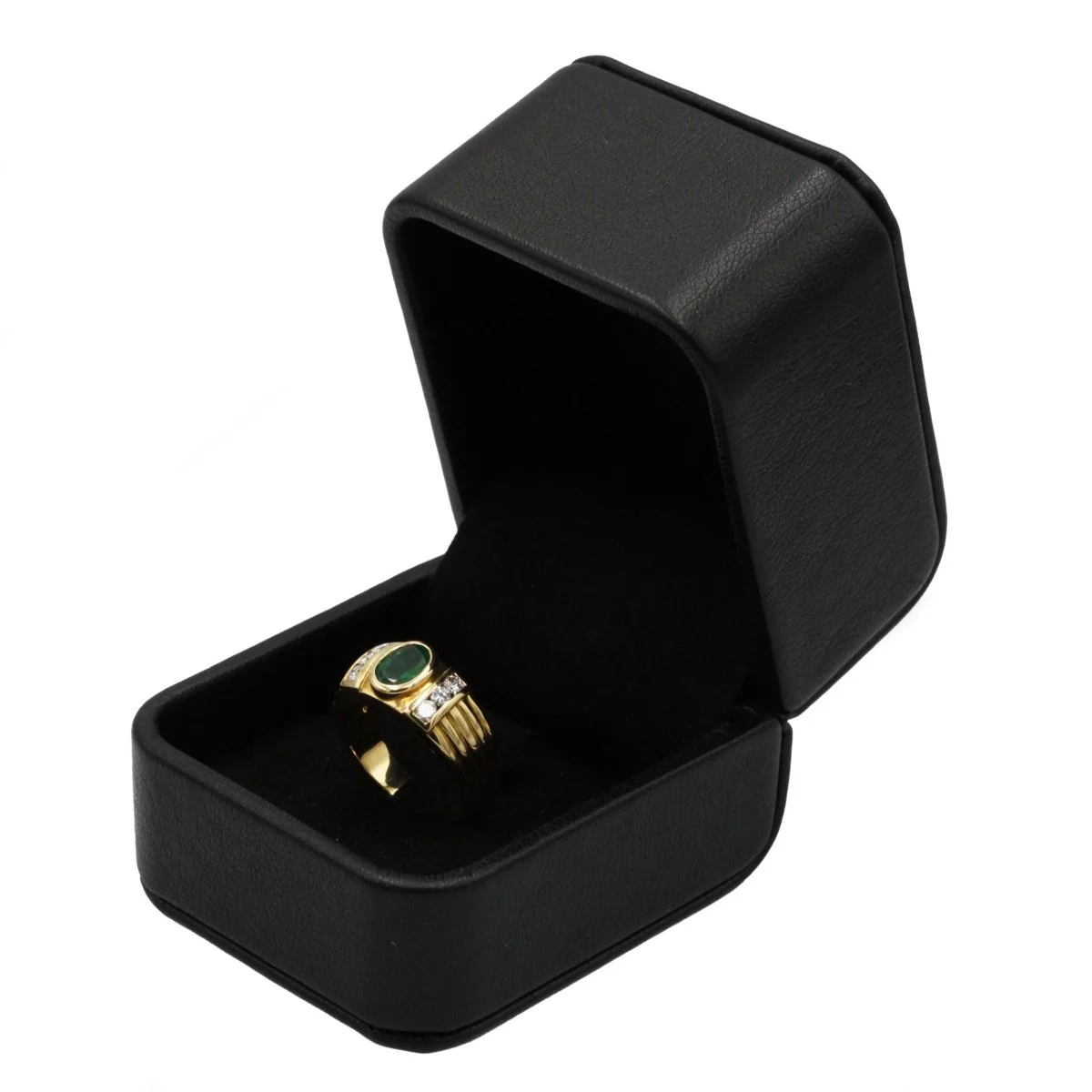 Bague Bandeau en or, émeraude et diamants - Image 2
