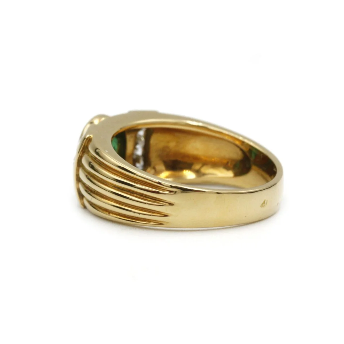 Bague Bandeau en or, émeraude et diamants - Image 4