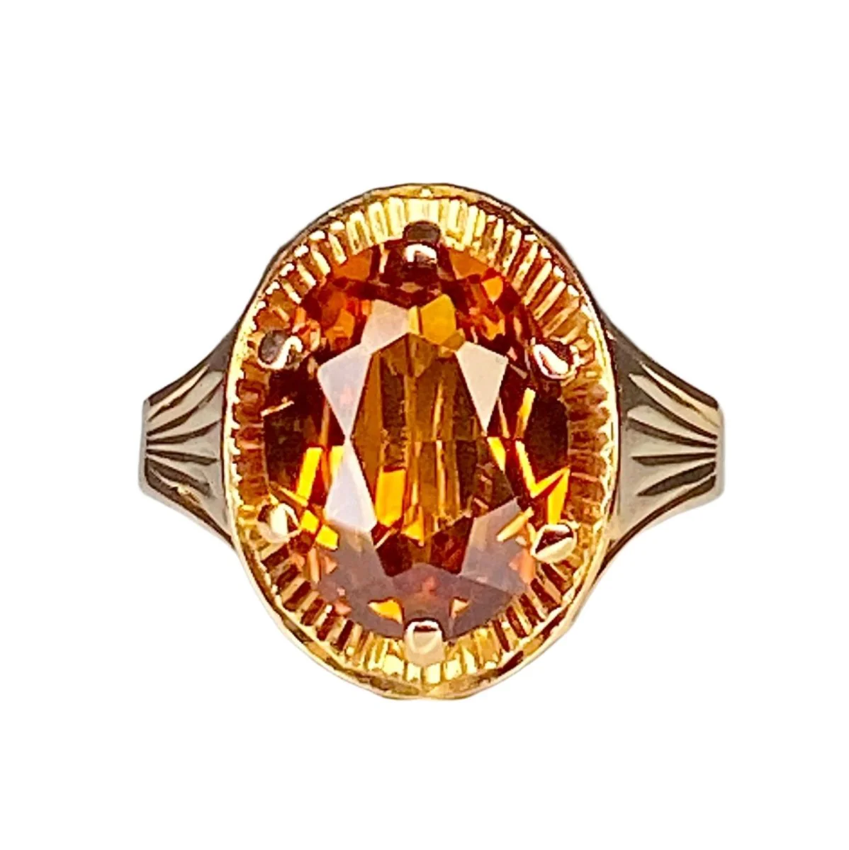 Bague Cocktail en or rose et citrine