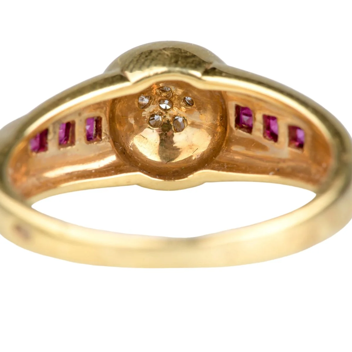 Bague Tank en or jaune, rubis et diamant - Image 3
