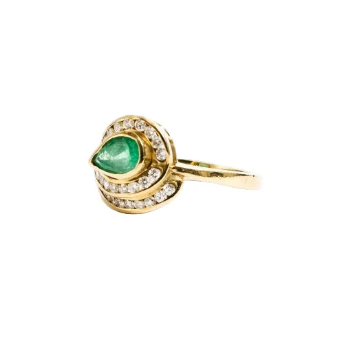 Bague Tourbillon en or jaune et diamants - Image 3