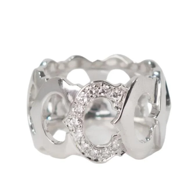 Bague collection C Cartier en or blanc et diamants