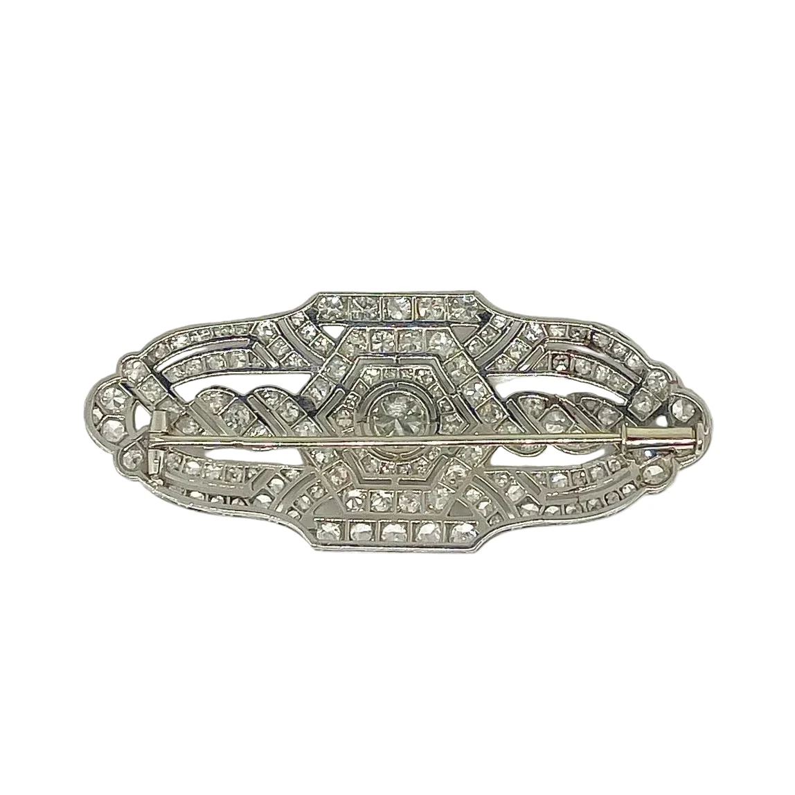 Broche Art Déco platine et 5,8 carats de diamants - Image 2