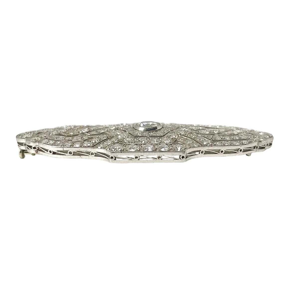 Broche Art Déco platine et 5,8 carats de diamants - Image 3