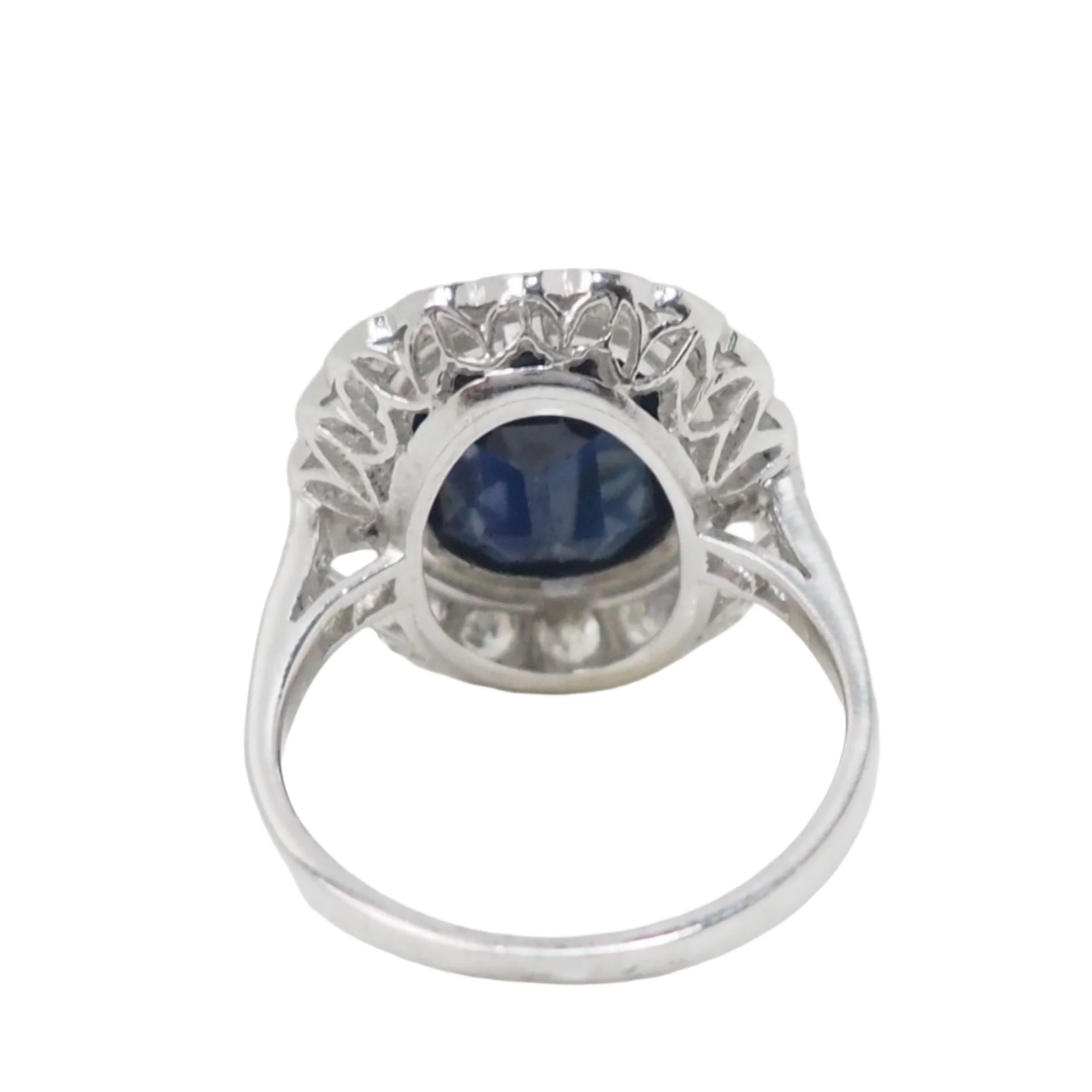 Bague Art Déco en platine, saphir et diamants - Image 4