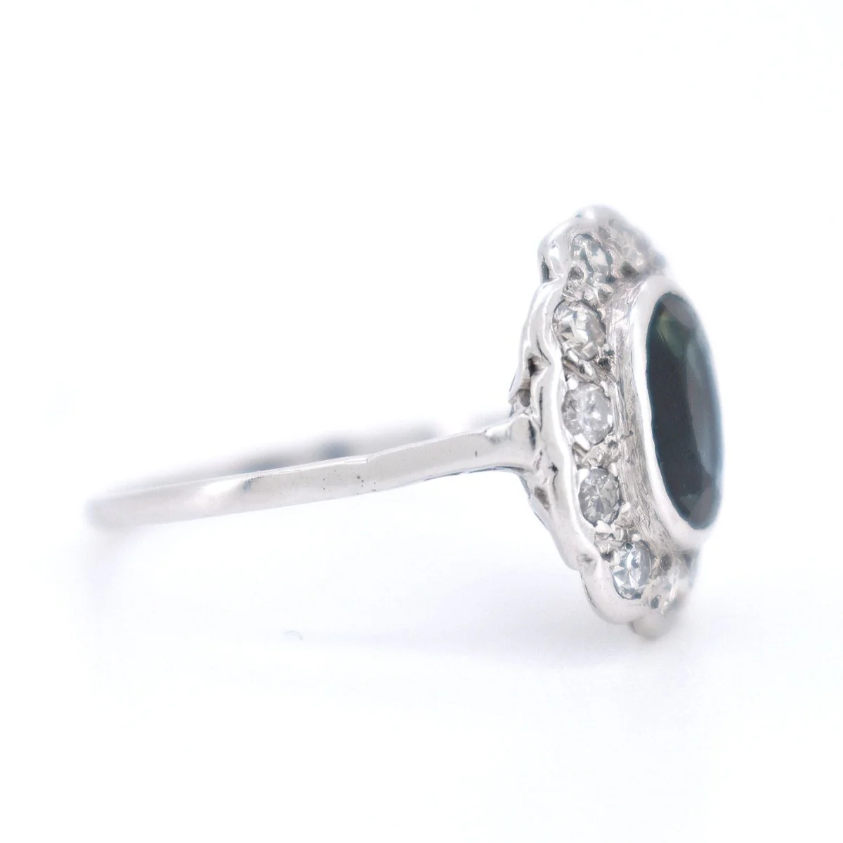 Bague Marguerite Or Saphir et Diamants - Art Déco - Image 5