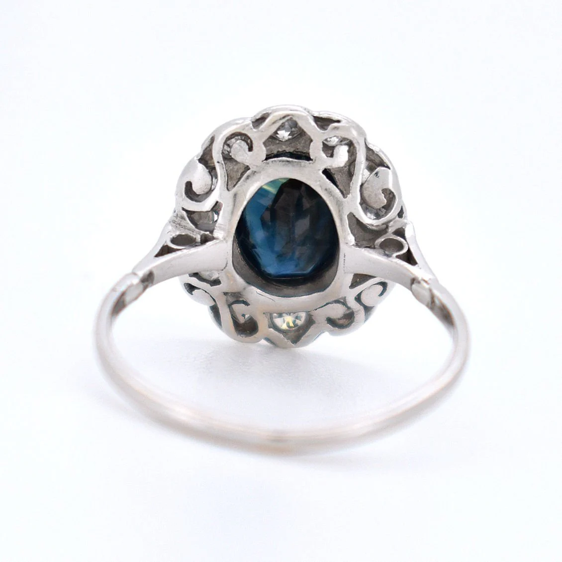 Bague Marguerite Or Saphir et Diamants - Art Déco - Image 7