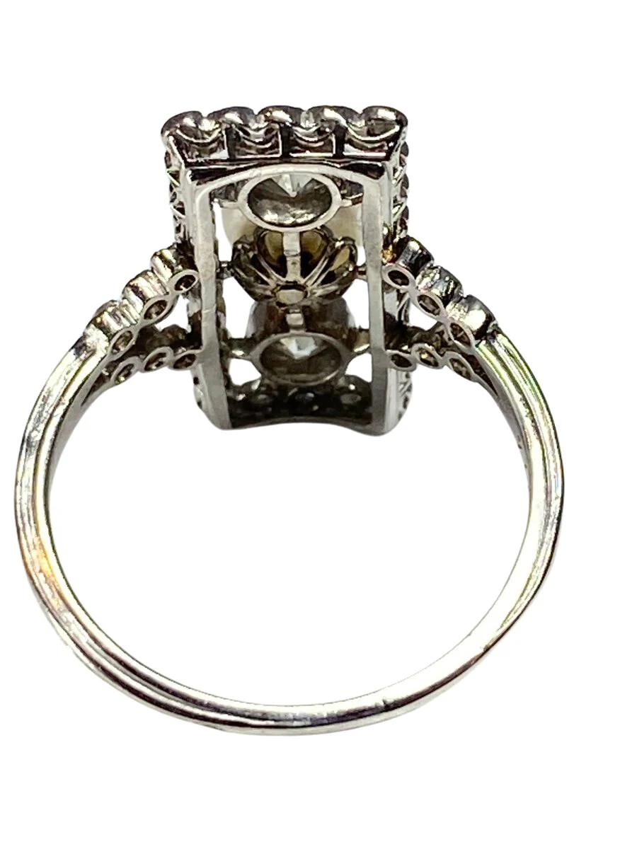 Bague en platine en diamants et perles fines, époque 1900 - Image 4