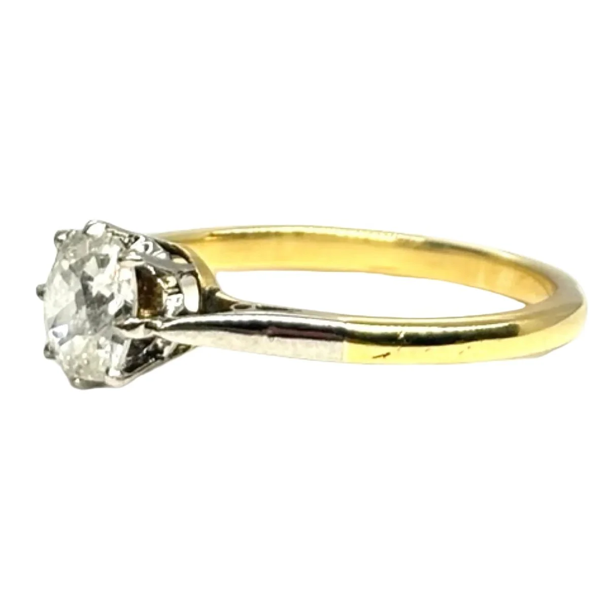 Bague Solitaire en or jaune et diamant - Image 3
