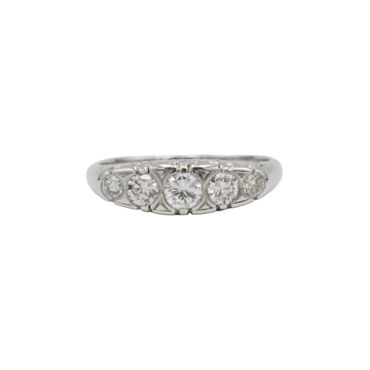 Bague Jarretière en or jaune et diamants