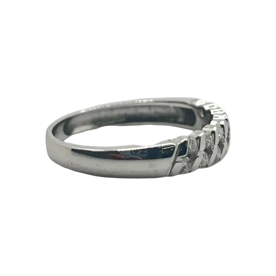 Bague Alliance en or blanc et diamants - Image 3
