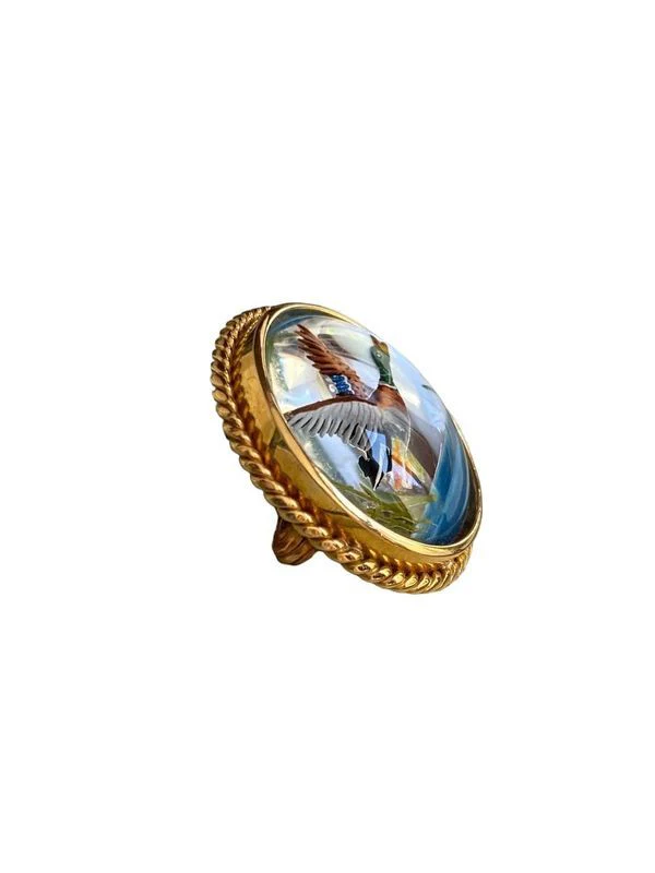 Broche composée d’un cristal d’Essex, en or jaune 18k - Image 2