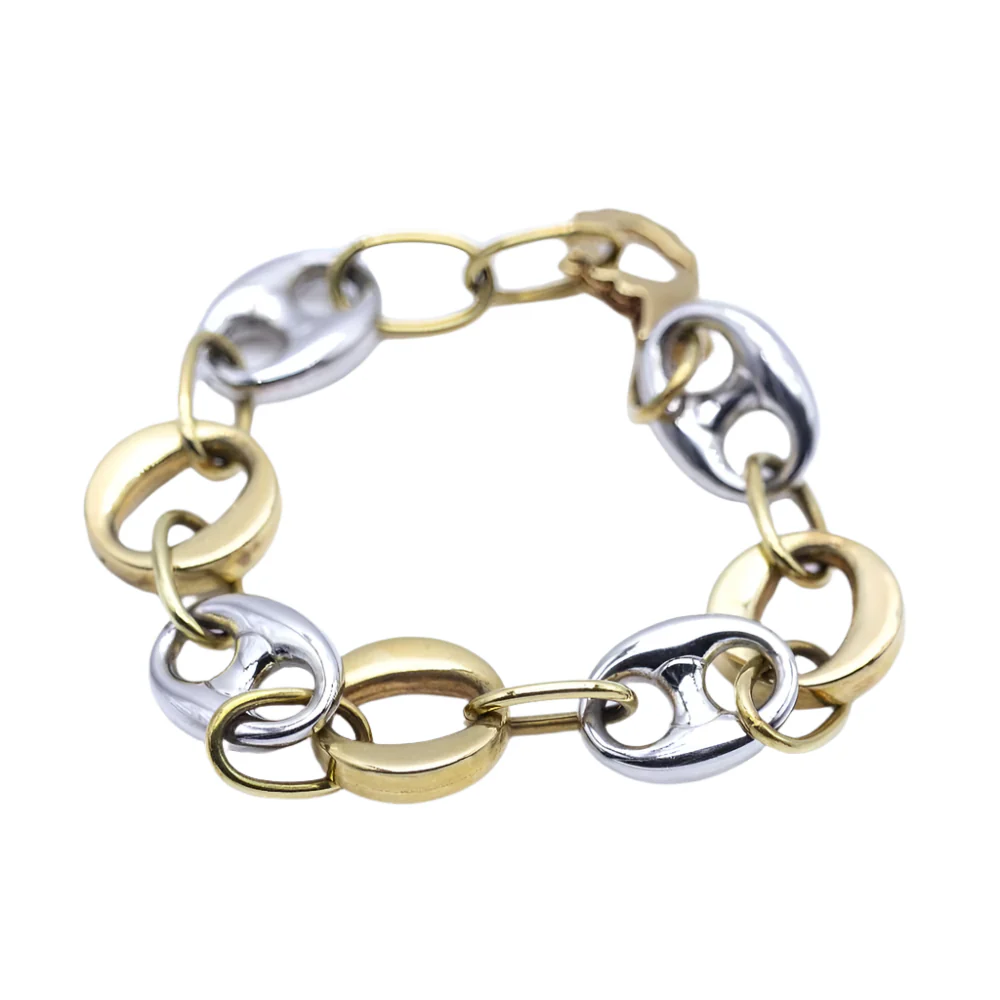 Bracelet Maille en or jaune et or blanc
