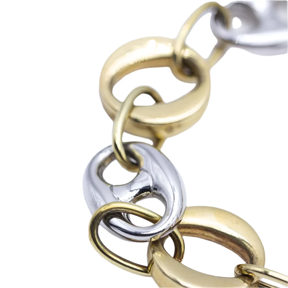 Bracelet Maille en or jaune et or blanc - Image 3