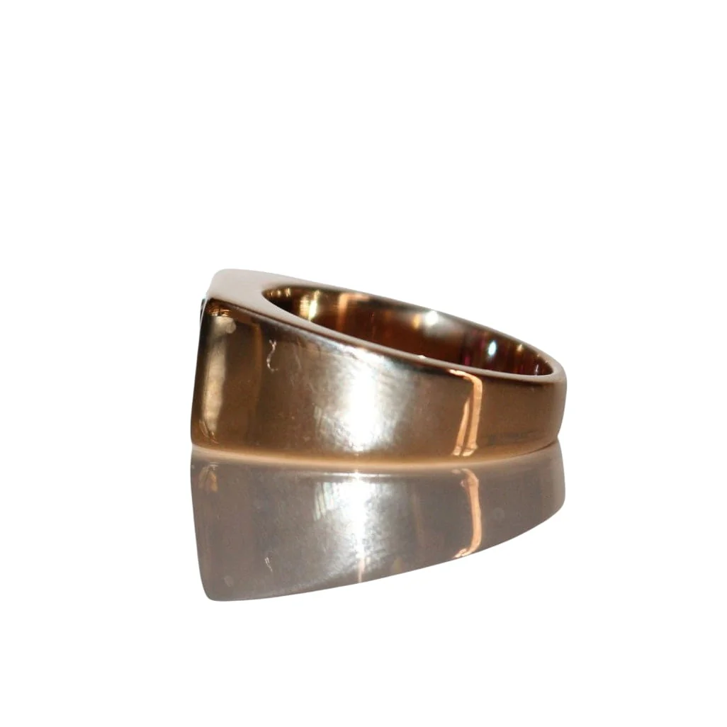 Bague Chevalière en or jaune, rubis et diamants - Image 5