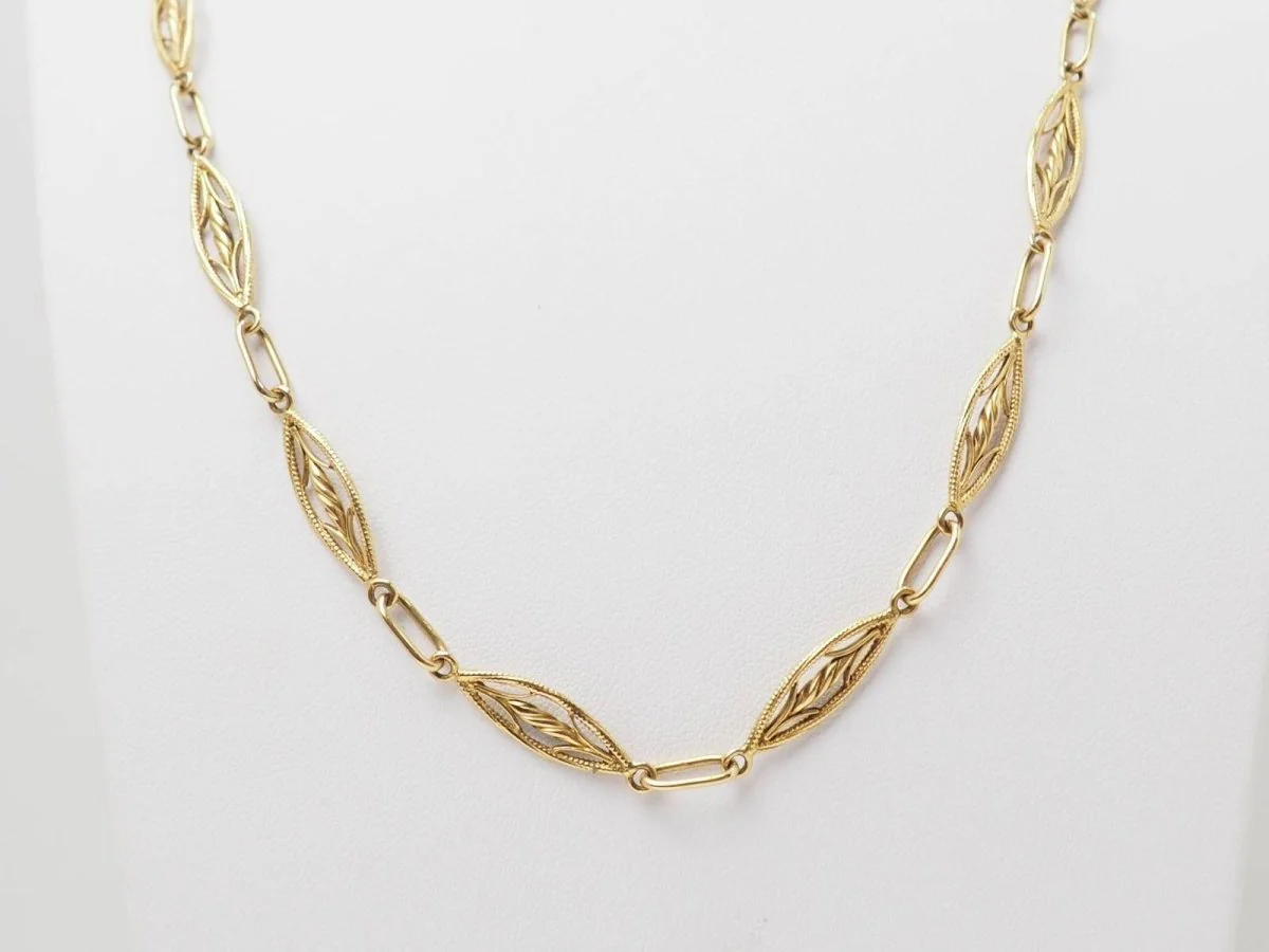 Collier Maille filigrane en or jaune - Image 2