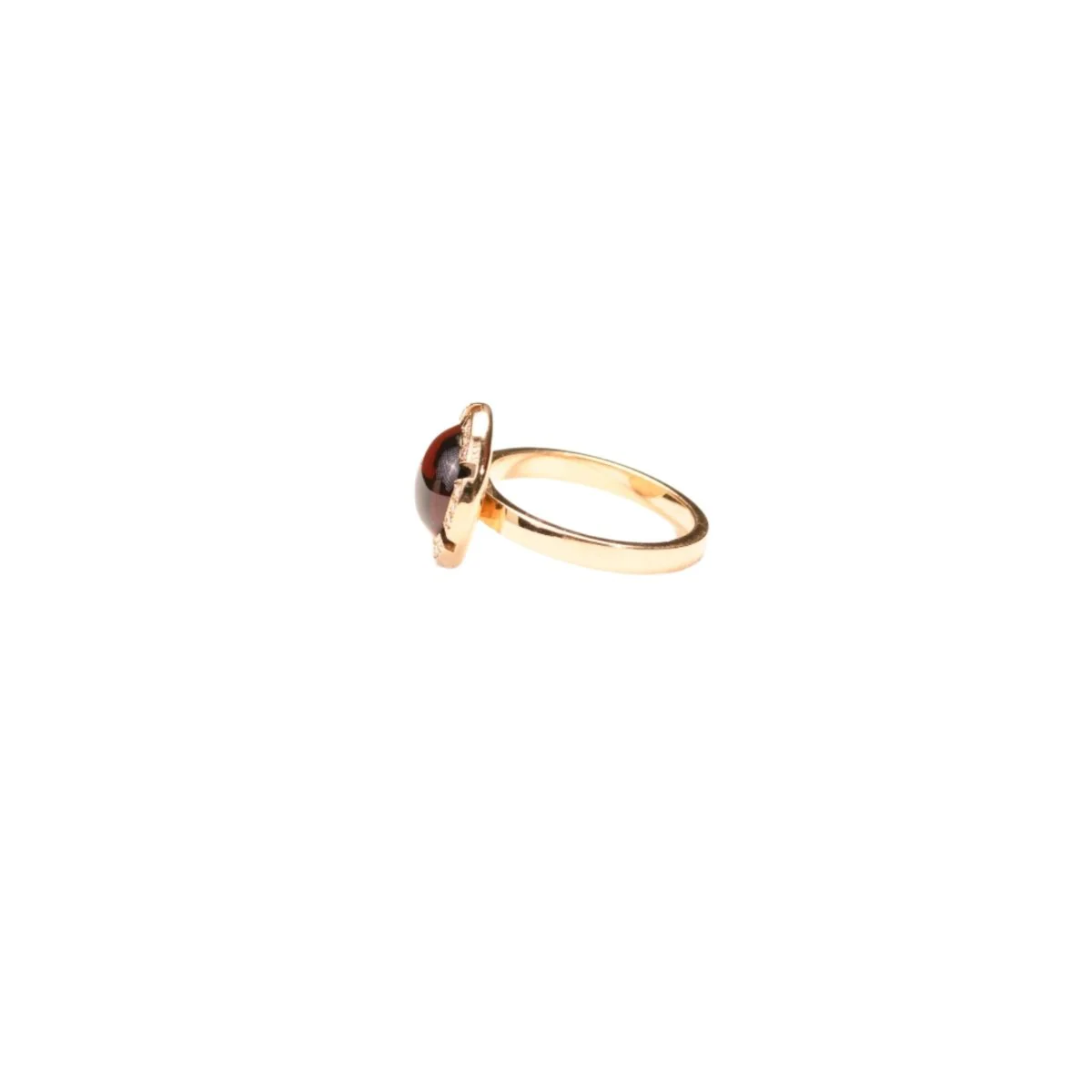 Bague CHAUMET "Class One Croisière" en or rose, cabochon de grenat et diamants - Image 4