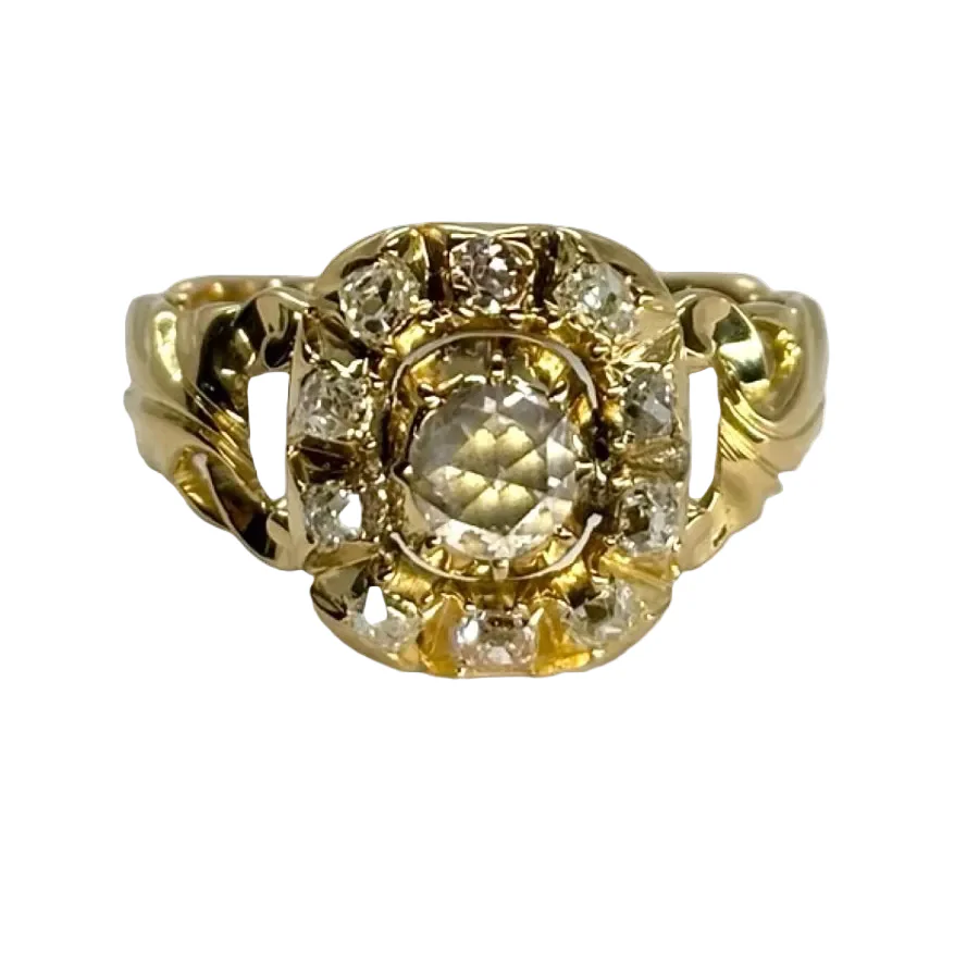 Bague en or jaune et diamants