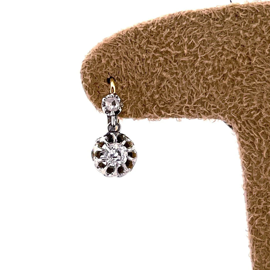 Boucles d'oreilles Dormeuses en or jaune et diamants - Image 3