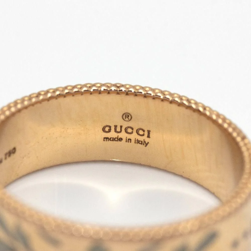 Bague GUCCI en or rose et émail d'occasion - Image 3