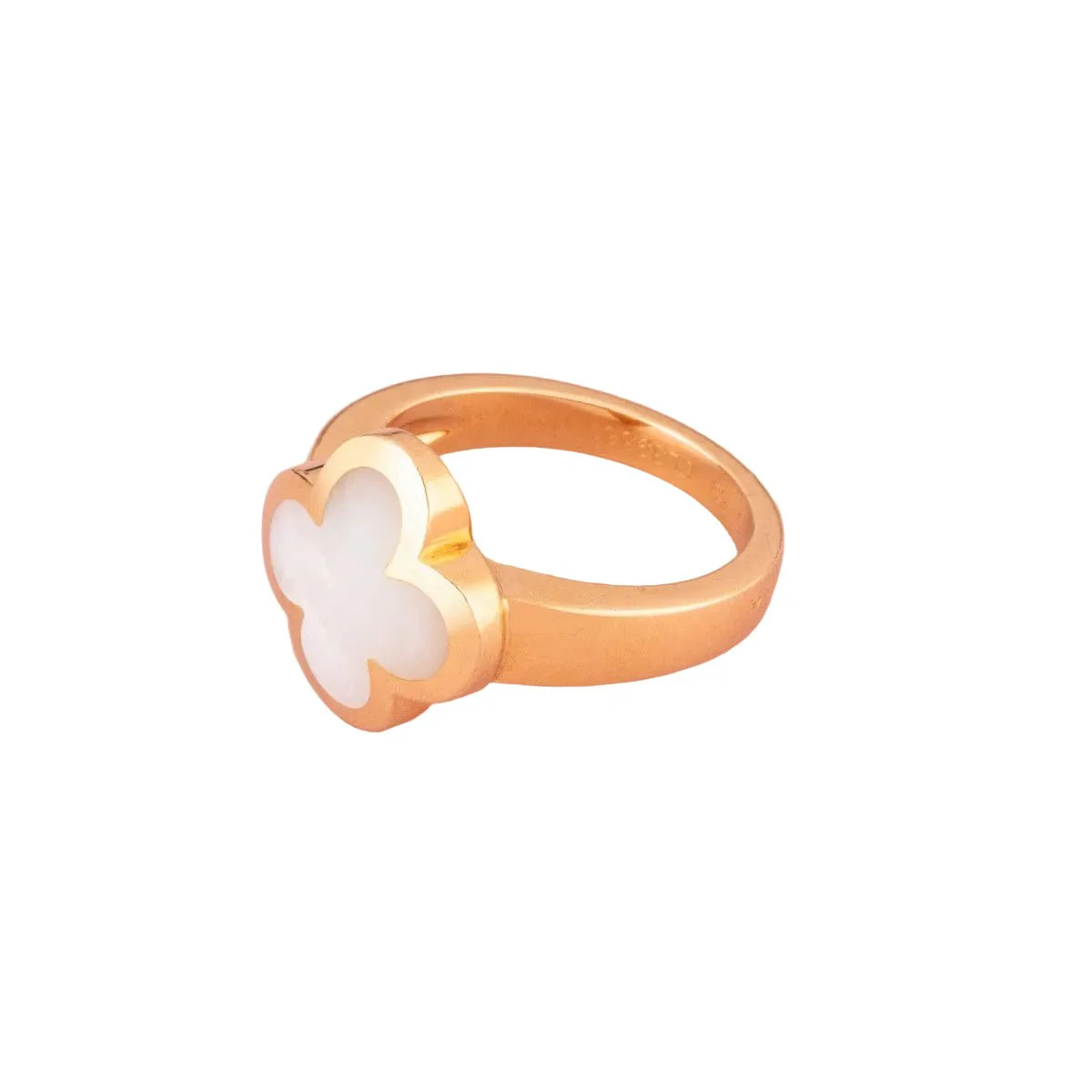 Bague Jonc VAN CLEEF & ARPELS "Pure Alhambra" en or jaune et nacre - Image 3
