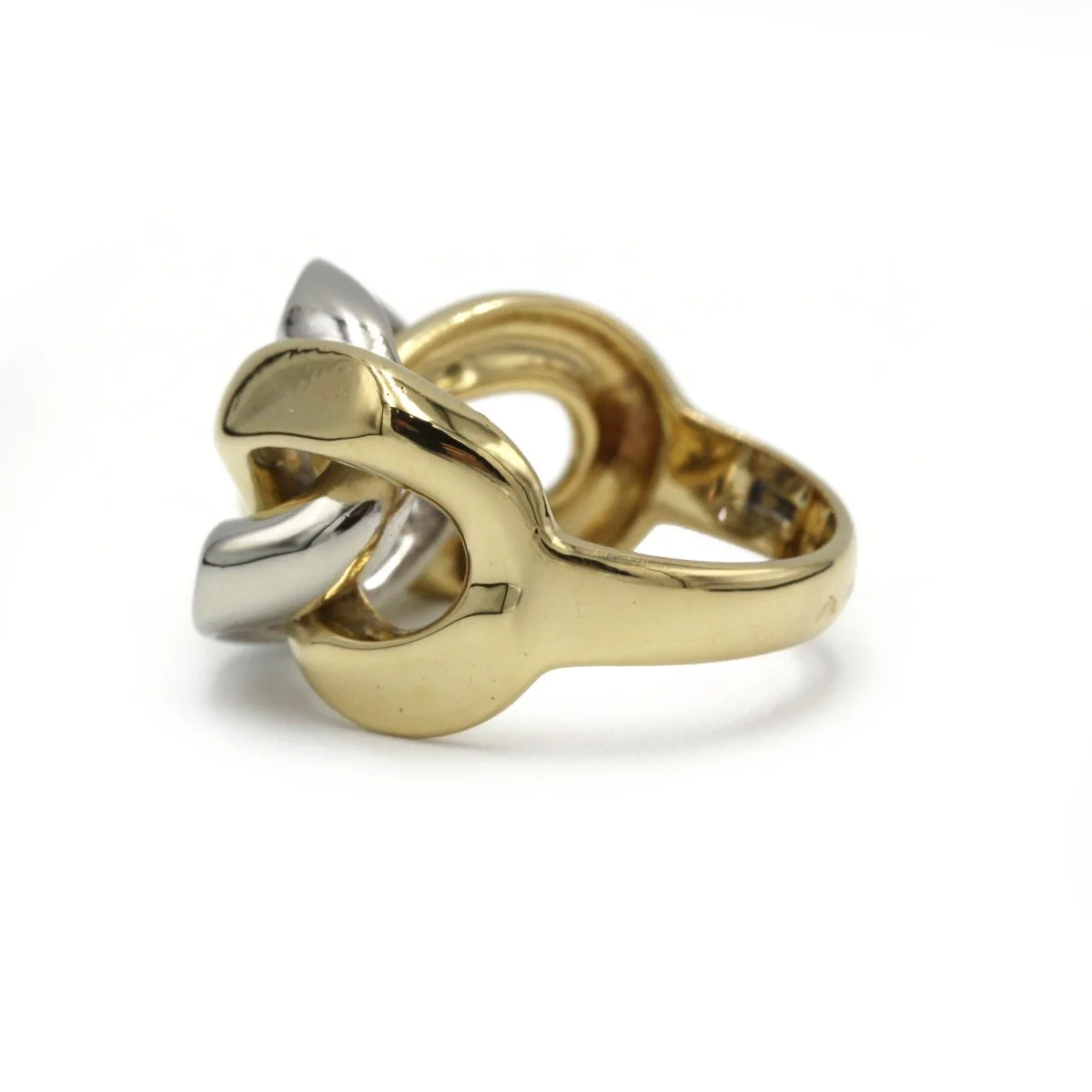 Bague maille en or jaune et blanc et diamants - Image 2