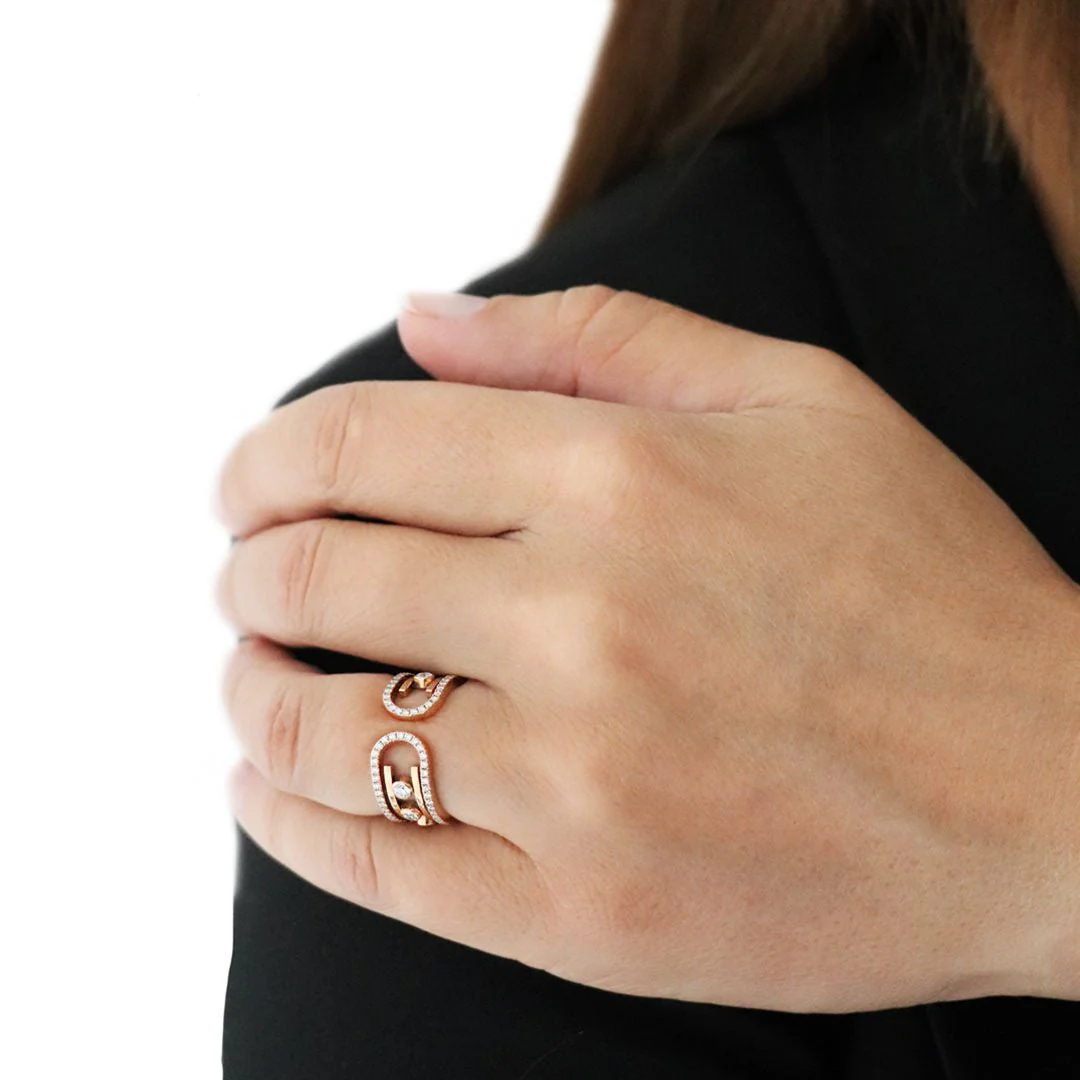 Bague Bandeau MESSIKA "Move 10th" en or rose et diamants - Image 2