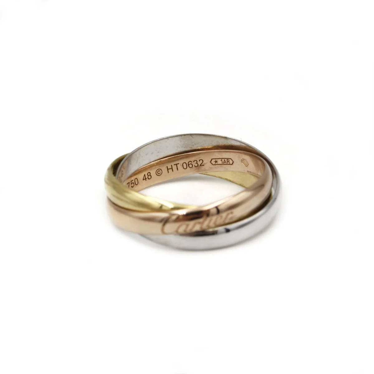 Bague Alliance CARTIER "Trinity" en trois ors - Image 2
