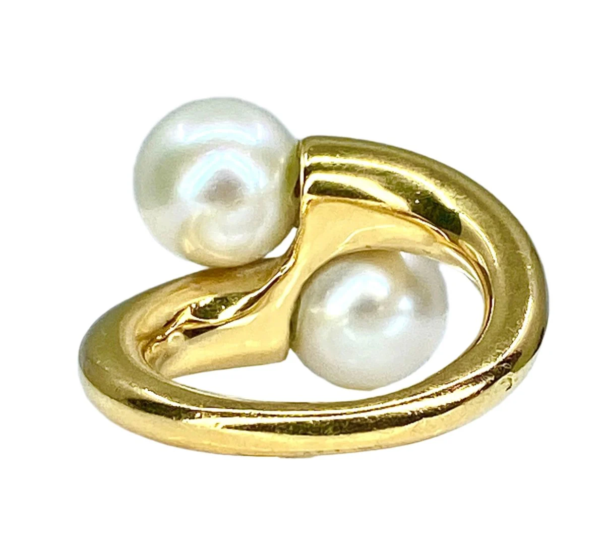 Bague Toi & Moi  en or jaune et perles de culture - Image 5