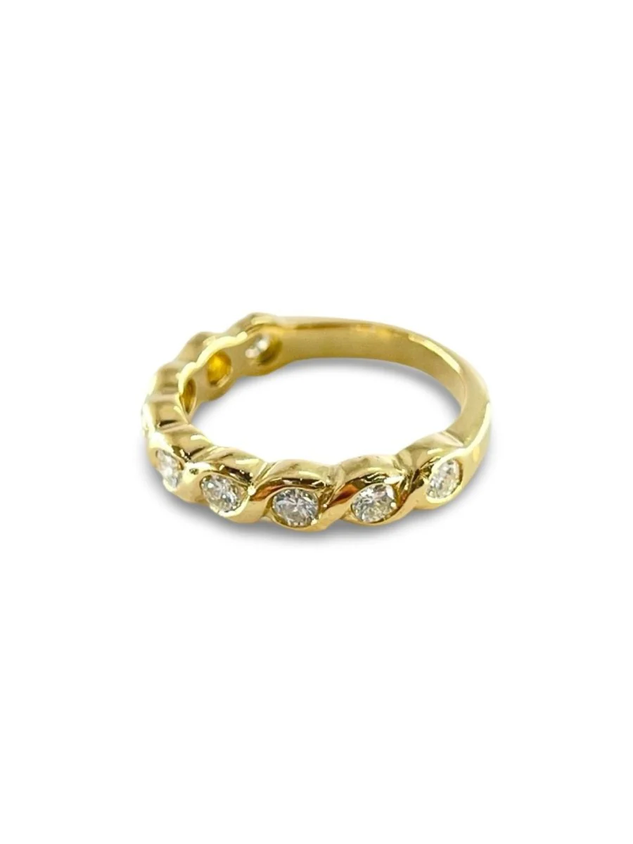 Demi-alliance or et diamants 0,54 ct