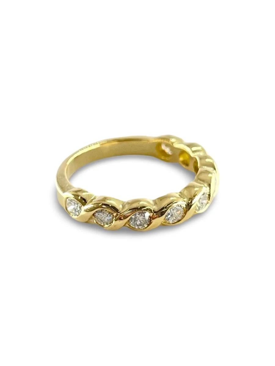 Demi-alliance or et diamants 0,54 ct - Image 3