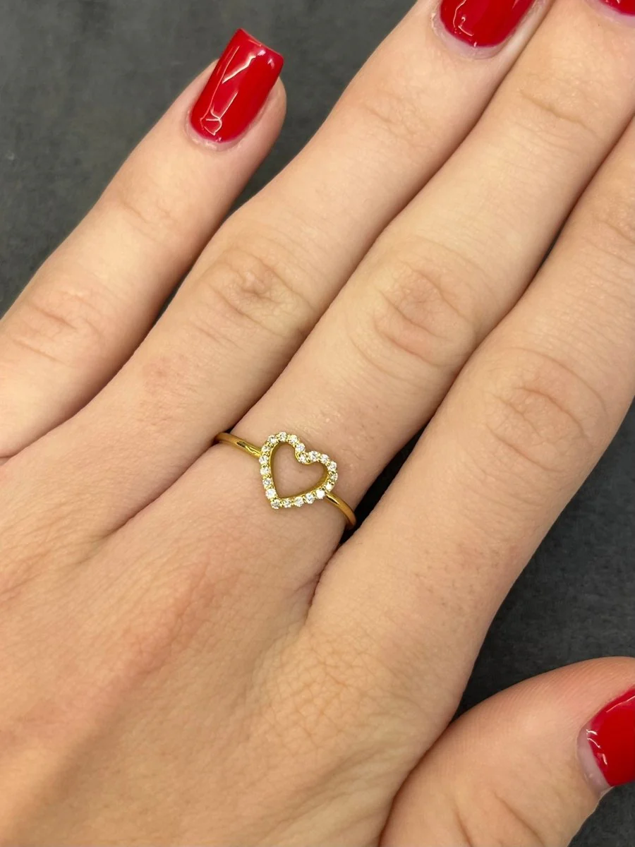 Bague coeur or et diamants 0,20 ct - Image 2